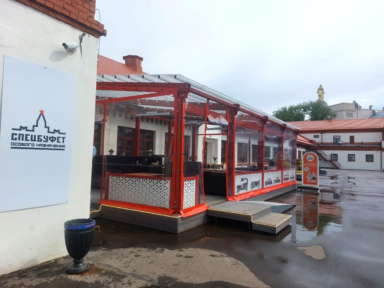 ПВХ шторы для летней террасы кафе в Зубцове
